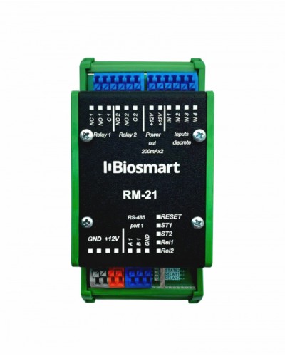 Релейный модуль BioSmart RM-21 OSDP в Хасавюрте Контроллеры СКУД BioSmart Pintop.ru