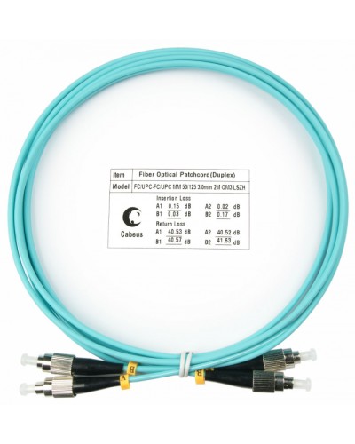 Шнур оптический duplex FC-FC 50/125 mm OM3 2м LSZH Cabeus FOP-50-FC-FC-2m в Хасавюрте Патч-корды и пигтейлы Pintop.ru