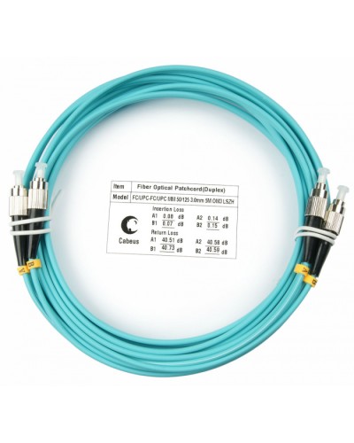 Шнур оптический duplex FC-FC 50/125 mm OM3 7м LSZH Cabeus FOP-50-FC-FC-7m в Хасавюрте Патч-корды и пигтейлы Pintop.ru