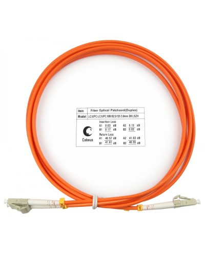 Шнур оптический duplex LC-LC 62,5/125 mm 2м LSZH Cabeus FOP-62-LC-LC-2m в Хасавюрте Патч-корды оптические Pintop.ru