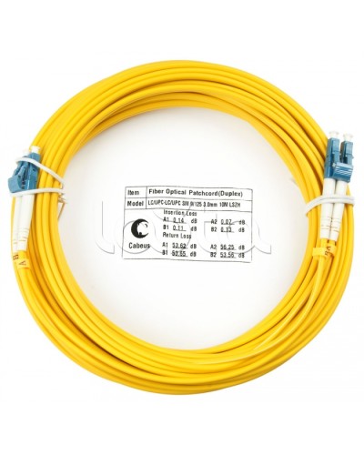 Шнур оптический duplex LC-LC 9/125 sm 20м LSZH Cabeus FOP(d)-9-LC-LC-20m в Хасавюрте Патч-корды оптические Pintop.ru