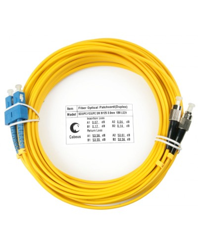 Шнур оптический duplex SC-FC 9/125 sm 25м LSZH Cabeus FOP(d)-9-SC-FC-25m в Хасавюрте Патч-корды оптические Pintop.ru