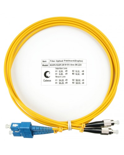 Шнур оптический duplex SC-FC 9/125 sm 2м LSZH Cabeus FOP(d)-9-SC-FC-2m в Хасавюрте Патч-корды оптические Pintop.ru