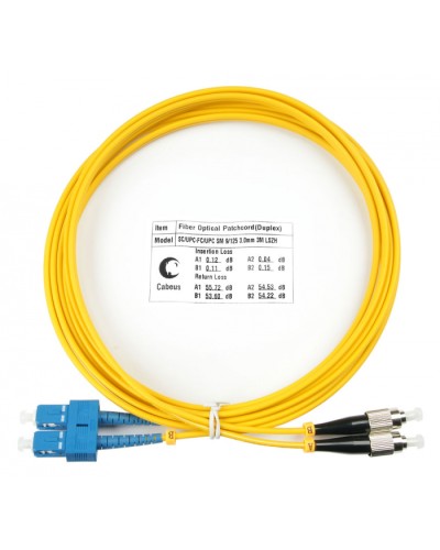 Шнур оптический duplex SC-FC 9/125 sm 3м LSZH Cabeus FOP(d)-9-SC-FC-3m в Хасавюрте Патч-корды оптические Pintop.ru