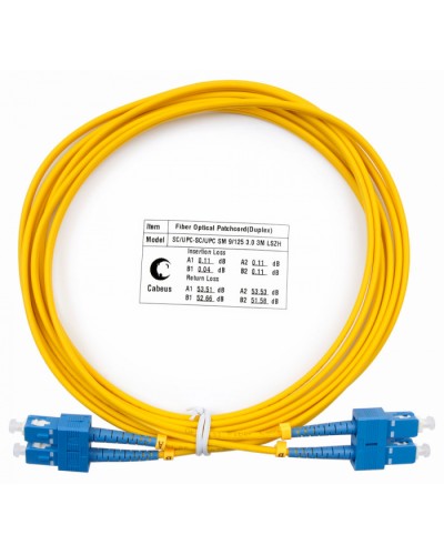 Шнур оптический duplex SC-SC 9/125 sm 3м LSZH Cabeus FOP(d)-9-SC-SC-3m в Хасавюрте Патч-корды оптические Pintop.ru