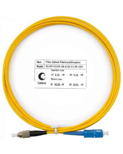 Шнур оптический simplex SC-FC 9/125 sm 3м LSZH Cabeus FOP(s)-9-SC-FC-3m в Хасавюрте Патч-корды оптические Pintop.ru