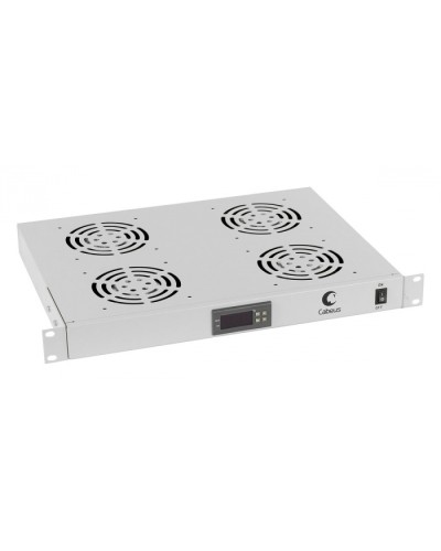 Панель вентиляционная с 4 вентиляторами с цифровым термодатчиком Cabeus JG03t в Хасавюрте Вентиляторные модули Pintop.ru