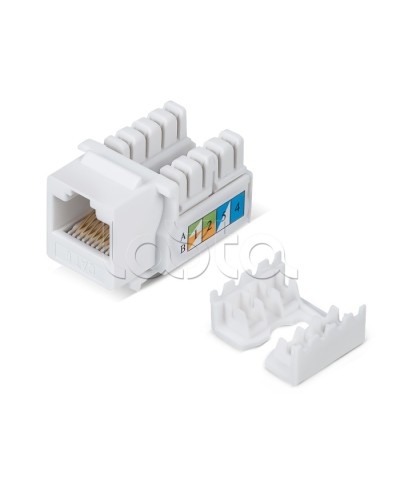 Вставка Keystone Jack RJ-45, категория 6, заделка тип 110, белая Cabeus KJ-RJ45-Cat.6-90 в Хасавюрте Модули Keystone Pintop.ru