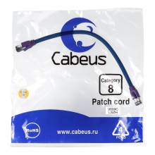 Патч-корд S/FTP Cabeus PC-SSTP-RJ45-Cat.8-0.3m-LSZH