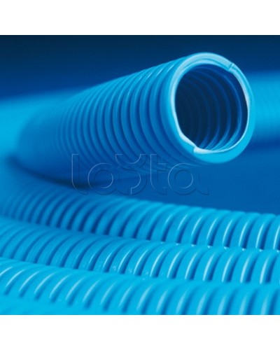 Труба ППЛ гибкая гофр. д.50мм, тяжёлая с протяжкой, 15м, цвет синий DKC 11550 в Хасавюрте Труба гофрированная Pintop.ru