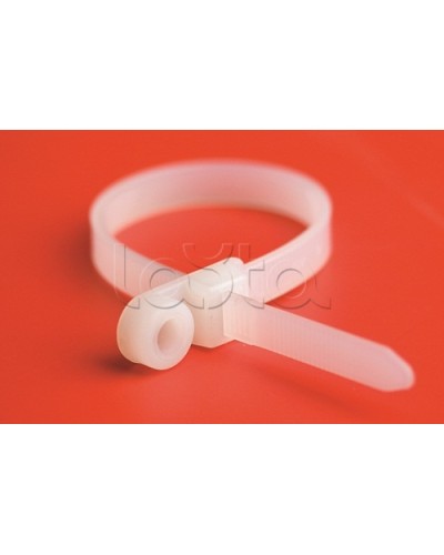 Хомут P6.6 с основанием, белый, 4,8x200 DKC 252205-M в Хасавюрте Стяжки-хомуты Pintop.ru