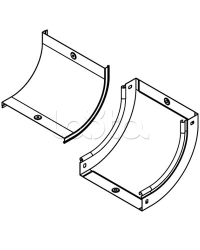 Крышка CS 90 на угол вертикальный внутр.90°. осн. 200, горячеоцинкованная DKC 38204HDZ в Хасавюрте Аксессуары для лотков Pintop.ru