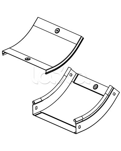 Крышка CS 45 на угол вертикальный внутр. 45° осн. 200 DKC 38224 в Хасавюрте Аксессуары для лотков Pintop.ru