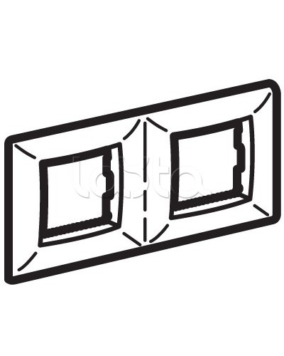 Рамка двухместная, белый RAL 9010, 4М, BRAVA DKC (75012W) в Хасавюрте Аксессуары для кабель-канала Pintop.ru