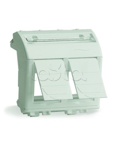 Адаптер для 2-х информационных разъемов Systimax, белый, 2мод DKC 76617B в Хасавюрте Аксессуары для стоек и шкафов Pintop.ru