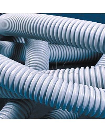 Труба ПВХ гибкая гофр. д.50мм, тяжёлая без протяжки, 15м, цвет серый DKC 90550 в Хасавюрте Труба гофрированная Pintop.ru