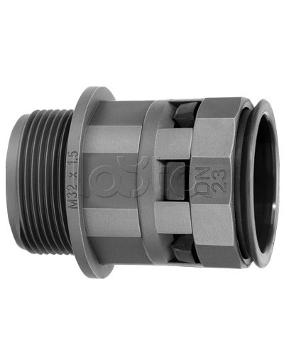 Муфта труба-коробка DN 48 мм, М63х1,5, полиамид, цвет черный DKC PAM48M63N в Хасавюрте Повороты, муфты, тройники Pintop.ru