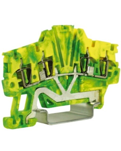 Зажим для заземления, 2 ввод/2 вывода, 1,5 кв.мм желто-зеленый DKC ZHT420 в Хасавюрте Держатели, клипсы, скобы Pintop.ru