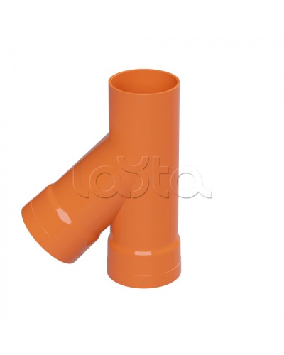 Тройник для двустенных труб одного диаметра ф110мм, 45°, полипропилен DKC 019110 в Хасавюрте Повороты, муфты, тройники Pintop.ru