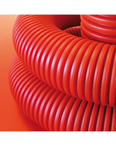 Труба гофрированная двустенная ПНД 75 мм для кабельной канализации с протяжкой DKC 121975 (50 м) в Хасавюрте Труба гофрированная Pintop.ru