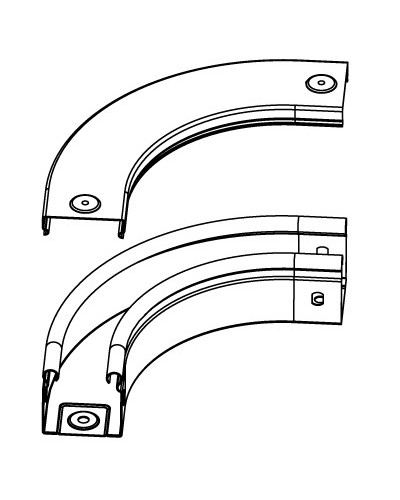 Крышка CPO 90 на угол горизонтальный 90° осн. 200 DKC 38004 в Хасавюрте Аксессуары для лотков Pintop.ru
