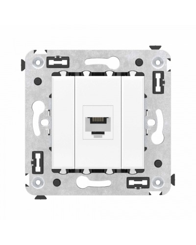Телефонная розетка RJ-12 без шторки в стену одинарная, Avanti, Белое облако DKC (4400613) в Хасавюрте Розетки компьютерные и телефонные Pintop.ru