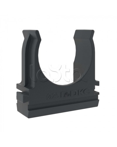 Держатель с защелкой D=25 (Черный) DKC (51025N) в Хасавюрте Держатели, клипсы, скобы Pintop.ru