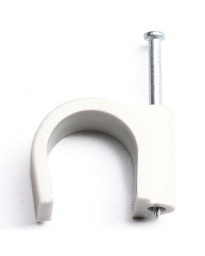 Скоба пластиковая с гвоздем, D5 - 6 DKC (1000 шт/упак) (51600) в Хасавюрте Держатели, клипсы, скобы Pintop.ru