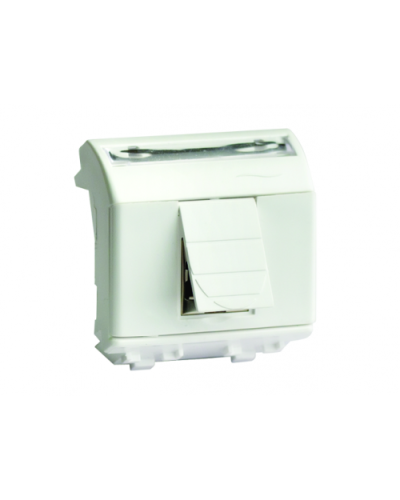 Розетка USB 2.0, со шторкой, белый RAL 9010, 1 разъем, 2М, BRAVA DKC 76202B в Хасавюрте Аксессуары для стоек и шкафов Pintop.ru