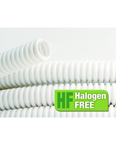Труба ПЛЛ гибкая гофр. не содержит галогенов д.32мм, ПВ-0, с протяжкой,25м, цвет белый DKC 81832 в Хасавюрте Труба гофрированная Pintop.ru