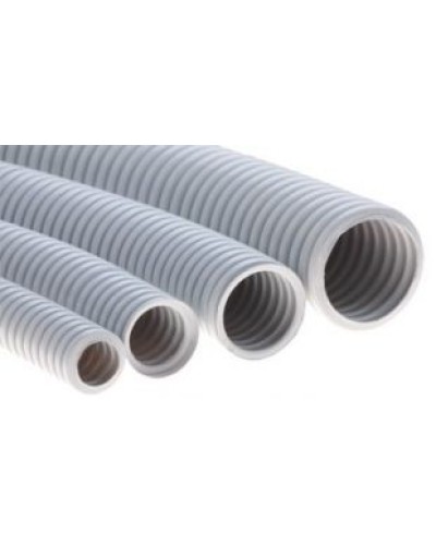 Труба ПВХ гибкая гофрированная д.25мм, тяжёлая без протяжки, 50м, цвет серый DKC 90525 в Хасавюрте Труба гофрированная Pintop.ru