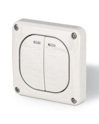 Выключатель однополюсный, двухклавишный DKC DIS1373022 в Хасавюрте Аксессуары для стоек и шкафов Pintop.ru