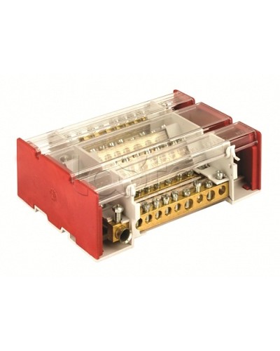 Блок распределительный на DIN рейку c выносной клеммой 4р 160А, 7х7мм 1х8мм 1х9мм 1х12мм DKC BD3160104 в Хасавюрте Аксессуары для стоек и шкафов Pintop.ru