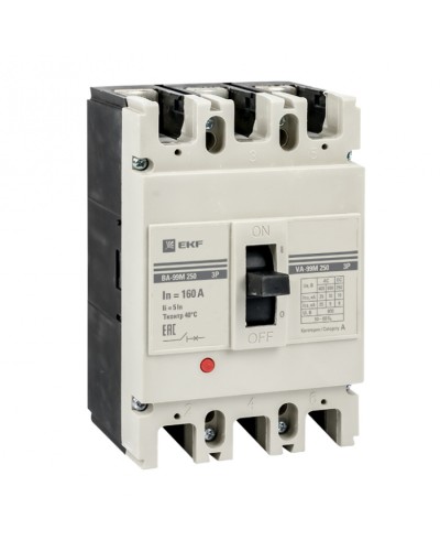 Выключатель автоматический ВА-99М 250/100А 3P 5In 35кА EKF PROxima (mccb99-3P5In250-100m) в Хасавюрте Электротехническое оборудование Pintop.ru