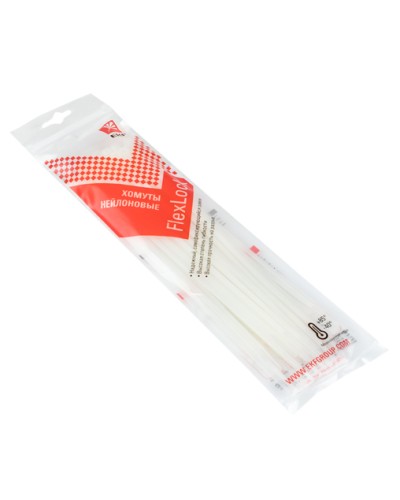 Хомут P6.6 стандартный (б), 3.6x200 (100шт) FlexLock PROxima EKF (plc-fl-ctsw-3.6x200) в Хасавюрте Стяжки-хомуты Pintop.ru