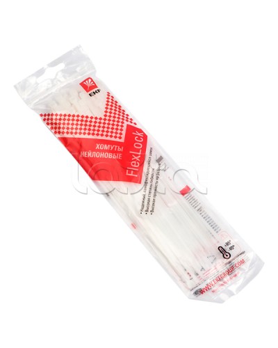 Хомут P6.6 стандартный (б), 4.8x200 (50шт) FlexLock PROxima EKF plc-fl-ctsw-4.8x200-r в Хасавюрте Стяжки-хомуты Pintop.ru