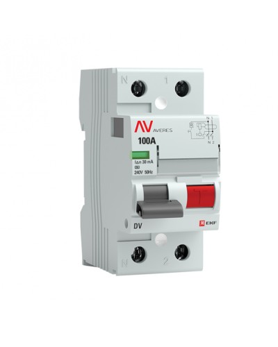 Устройство защитного отключения DV 2P 100А/ 30мА (A) EKF AVERES (rccb-2-100-30-a-av) в Хасавюрте Электротехническое оборудование Pintop.ru