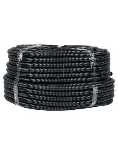 Труба гофр. ПНД с протяжкой d20 мм (25 м) черная EKF-Plast (tpnd-20-25m) в Хасавюрте Труба гофрированная Pintop.ru