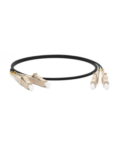 Патч-корд волоконно-оптический (шнур) MM 50/125, LC-ST, 2.0 мм, duplex, LSZH, 10 м Hyperline FC-D2-50-LC/PR-ST/PR-H-10M-LSZH-BK в Хасавюрте Патч-корды оптические Pintop.ru