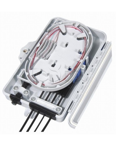 Бокс оптический настенный, 4 порта (SC, duplex LC), без пигтейлов и проходных адаптеров Hyperline FO-WBI-4A-GY в Хасавюрте Кросс оптический Pintop.ru