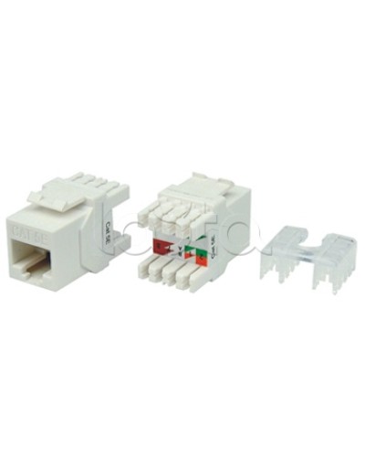 Вставка Keystone Jack RJ-45(8P8C) Hyperline KJ8-8P8C-C5e-180-WH в Хасавюрте Модули Keystone Pintop.ru