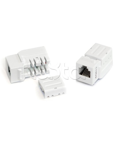 Вставка Keystone Jack, RJ-12(6P6C), 110 IDC, белая Hyperline KJNE-6P6C-C2-90-WH в Хасавюрте Модули Keystone Pintop.ru