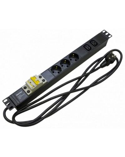 Блок розеток Hyperline SHE19-3SH-2IEC-B-2.5EU в Хасавюрте Блоки розеток Pintop.ru