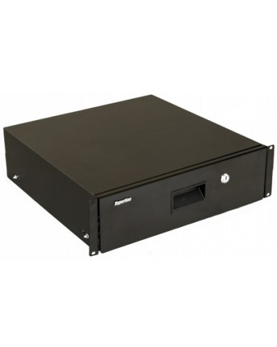 Полка (ящик) для документов с замком Hyperline (TDR3-3U-460-RAL9004) в Хасавюрте Аксессуары для стоек и шкафов Pintop.ru