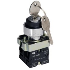 Переключатель LAY5-BG45 на 2 положения с ключом без фиксации IEK BSW80-BG-2-K02
