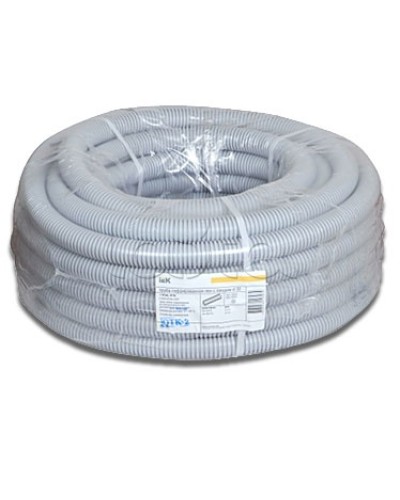 Труба гофрированная ПВХ 20 мм с зондом IEK CTG20-20-K41-100I (100 м) в Хасавюрте Труба гофрированная Pintop.ru