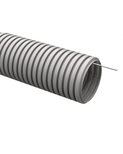 ELASTA Труба гофр. тяжелая ПВХ d=25мм с зондом (50м) IEK (EA-TG23-121-025-050-K41) в Хасавюрте Труба гофрированная Pintop.ru