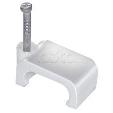 Скоба 10мм плоская пластиковая (100 шт/уп) IEK (USK21-10-100)