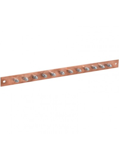 Шина заземления 483х25x3мм медь ШМТ М1 12 точек подключения М6 ITK ER-12-325-M1 в Хасавюрте Аксессуары для стоек и шкафов Pintop.ru