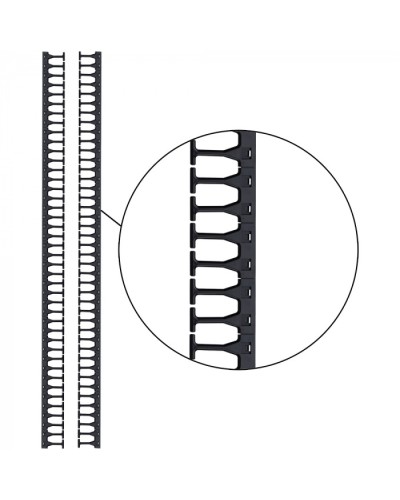 Кабельная гребенка 42U с пальцами глубиной 169 мм, 2 шт. в компл., черная LANMASTER (LAN-DC-CB-42Ux8-PF/L) в Хасавюрте Аксессуары для стоек и шкафов Pintop.ru